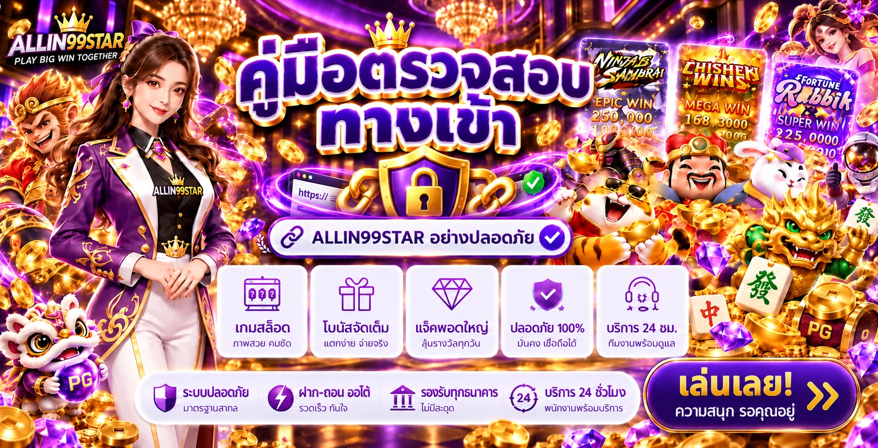 ALLIN99STAR วิธีตรวจทางเข้าและป้องกันบัญชี